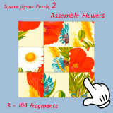 Kare Yapboz 2 - Çiçekleri Birleştir Oyunu
